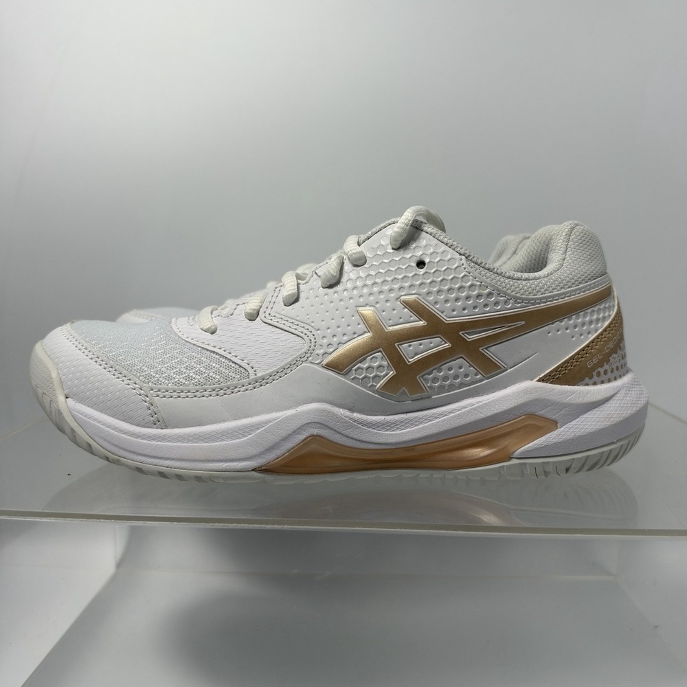 ASICS Gel Dedicate 8 Pickleball White Champagne Court Shoes Women's Size 6.5